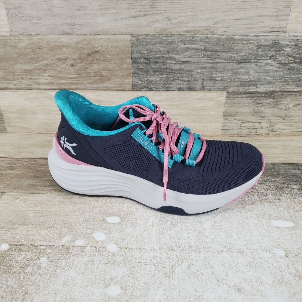 KURU Atom 2 Womens Shoes Sz 8 M Running Night Blue Teal Mesh Lace Up Sneakers